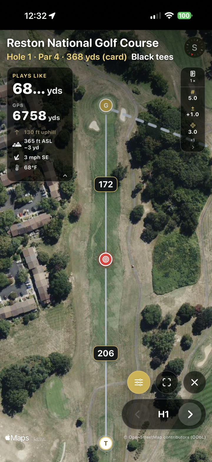 EagleEye satellite flyover of a golf hole